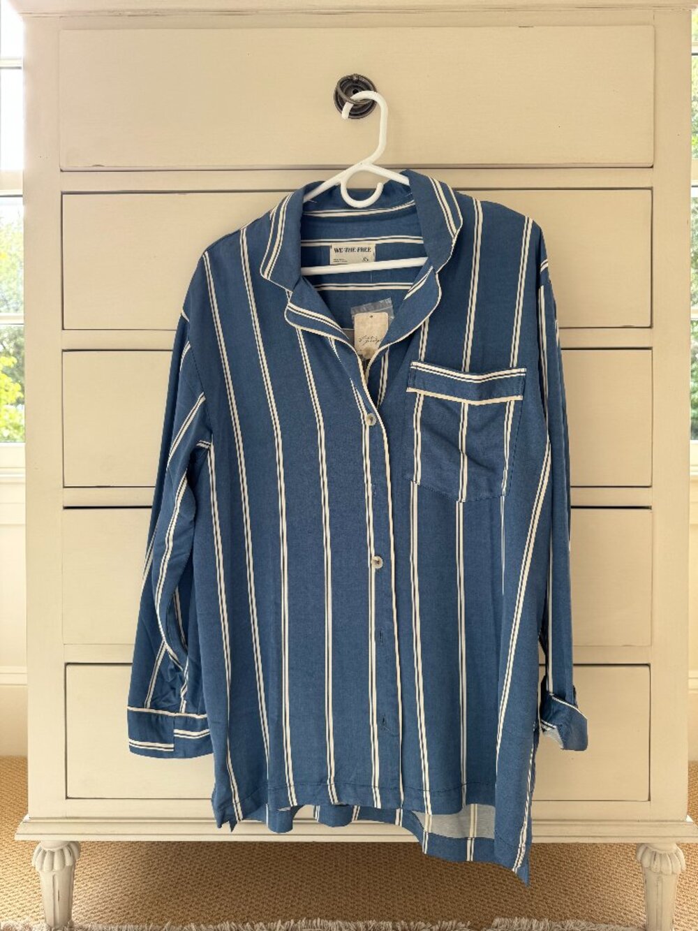 NWT Free People We The Free Rorie Shirt, Faded Blue Sz XS
